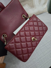 Load image into Gallery viewer, Chanel 23S 2023 Spring/Summer Collection Burgundy Lambskin Classic Mini Rectangular Flap Bag with Champagne GHW
