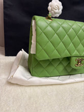 Load image into Gallery viewer, CHANEL 23C 2023 Apple Green caviar LGHW Medium Timeless Classic Double Flap Bag
