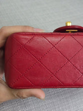 Load image into Gallery viewer, Chanel series 1 Red Lambskin 24K GHW Vintage Classic Mini Flap Bag
