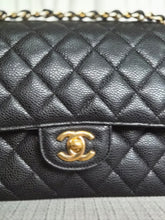 Load image into Gallery viewer, CHANEL series 19 2014 Black caviar GHW 11.12 Medium ML Timeless Classic Double Flap Bag
