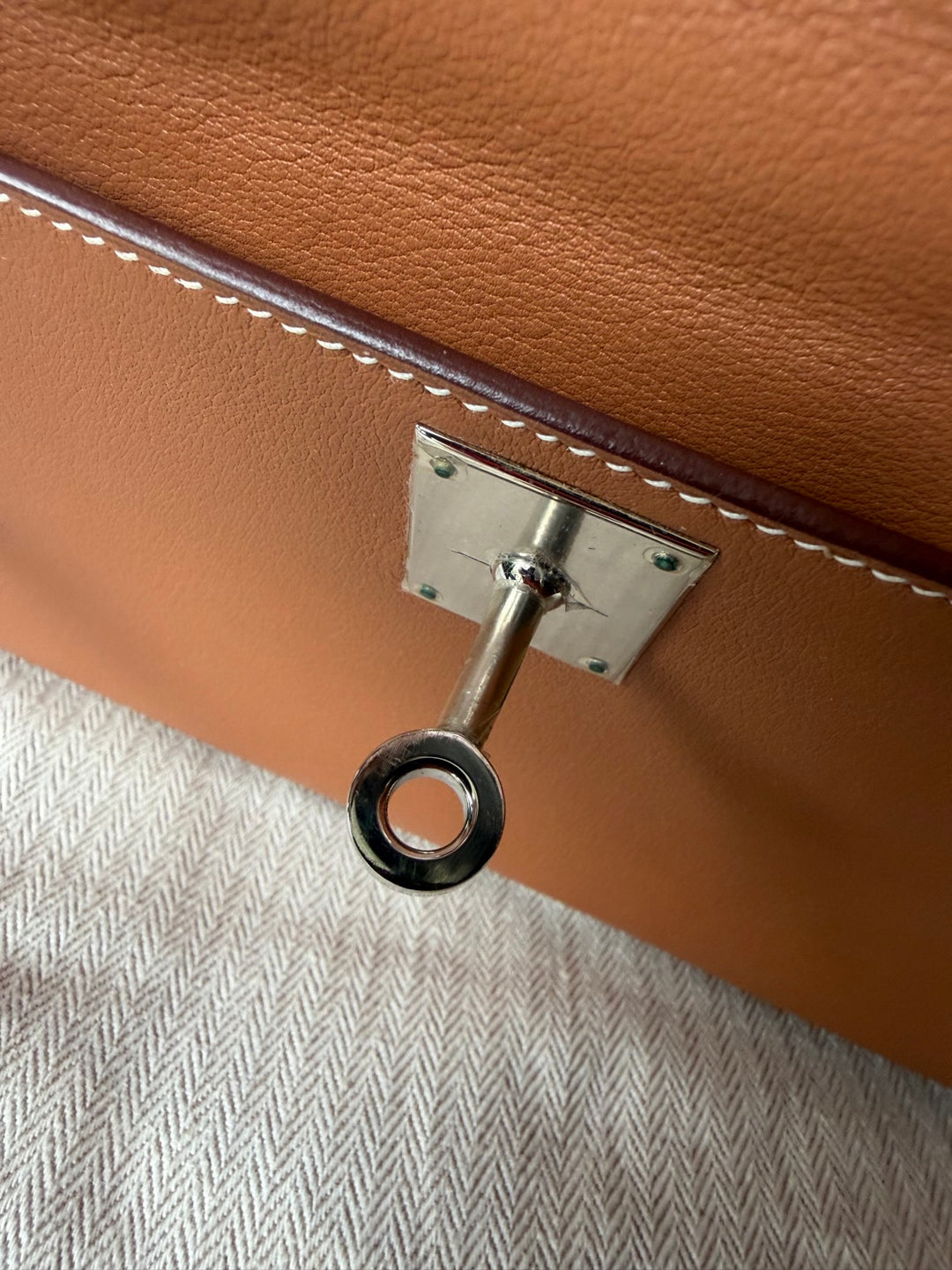 Hermès Kelly Cut Gold Swift Leather PHW Stamp R 2014