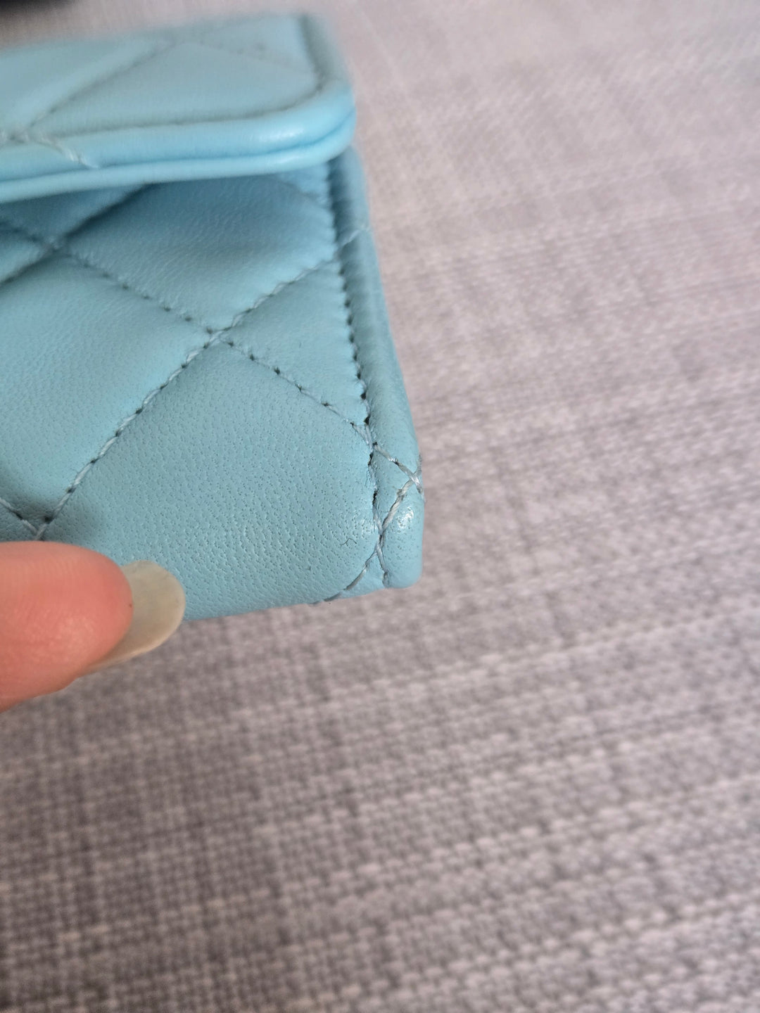 Chanel series 31 21S collection Bright Blue Lambskin SHW Flap Card Holder