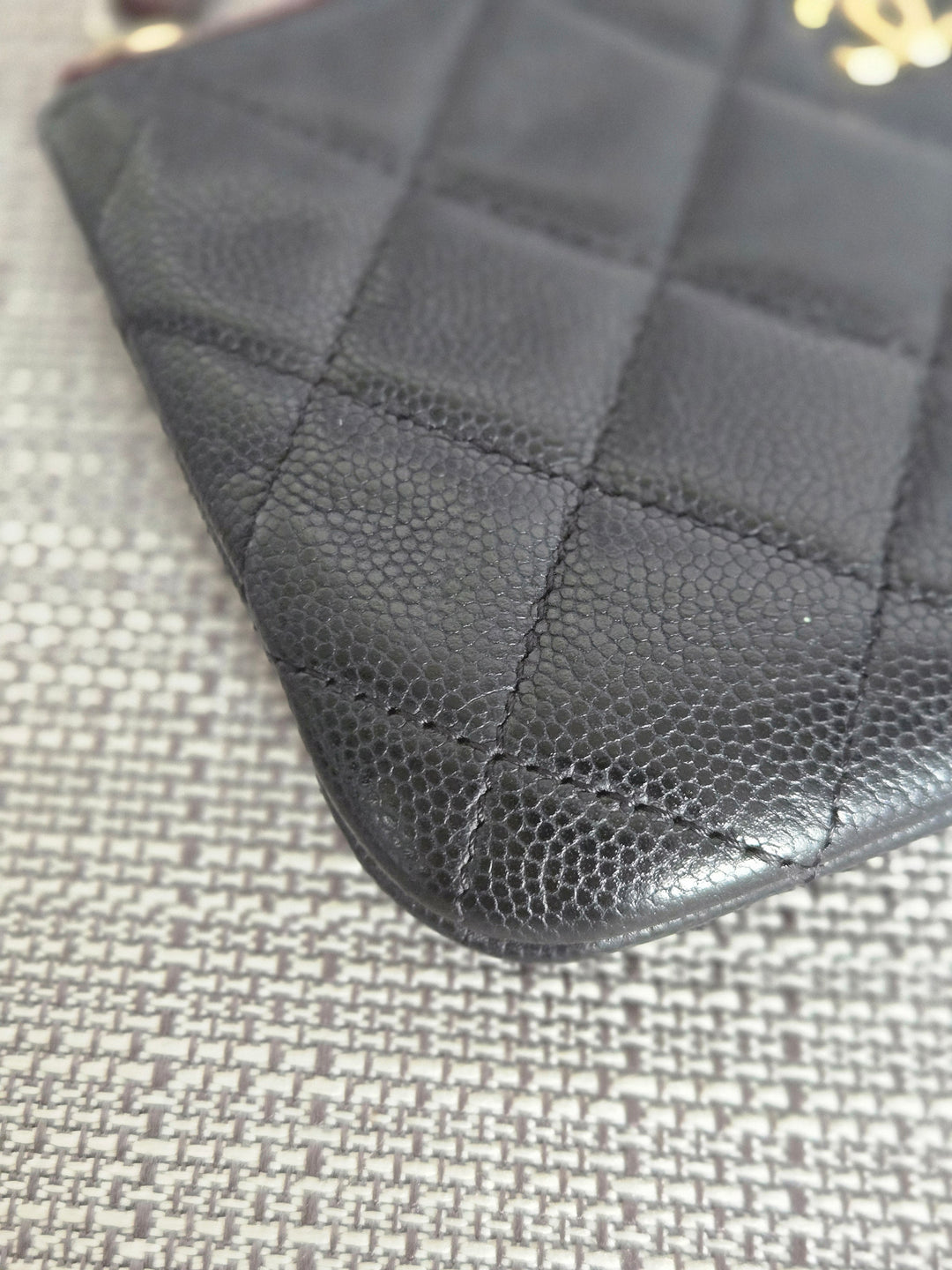 Chanel series 24 Black Caviar LGHW Mini O Case/Pouch