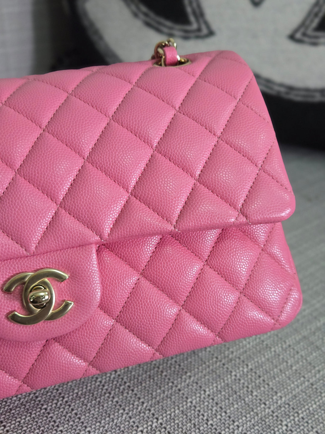 Chanel 21P 2021 Pre spring/summer collection Pink Caviar Champagne GHW 11.12 Timeless Classic Medium ML Double Flap Bag