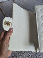 Load image into Gallery viewer, CHANEL 21S Series 31 White Caviar Aged GHW Top Handle Mini Rectangular Flap Bag
