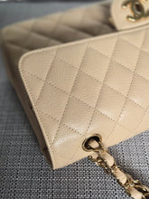 Load image into Gallery viewer, CHANEL series 15 2011/2012 Beige Clair Caviar GHW Medium ML Timeless Classic Double Flap Bag
