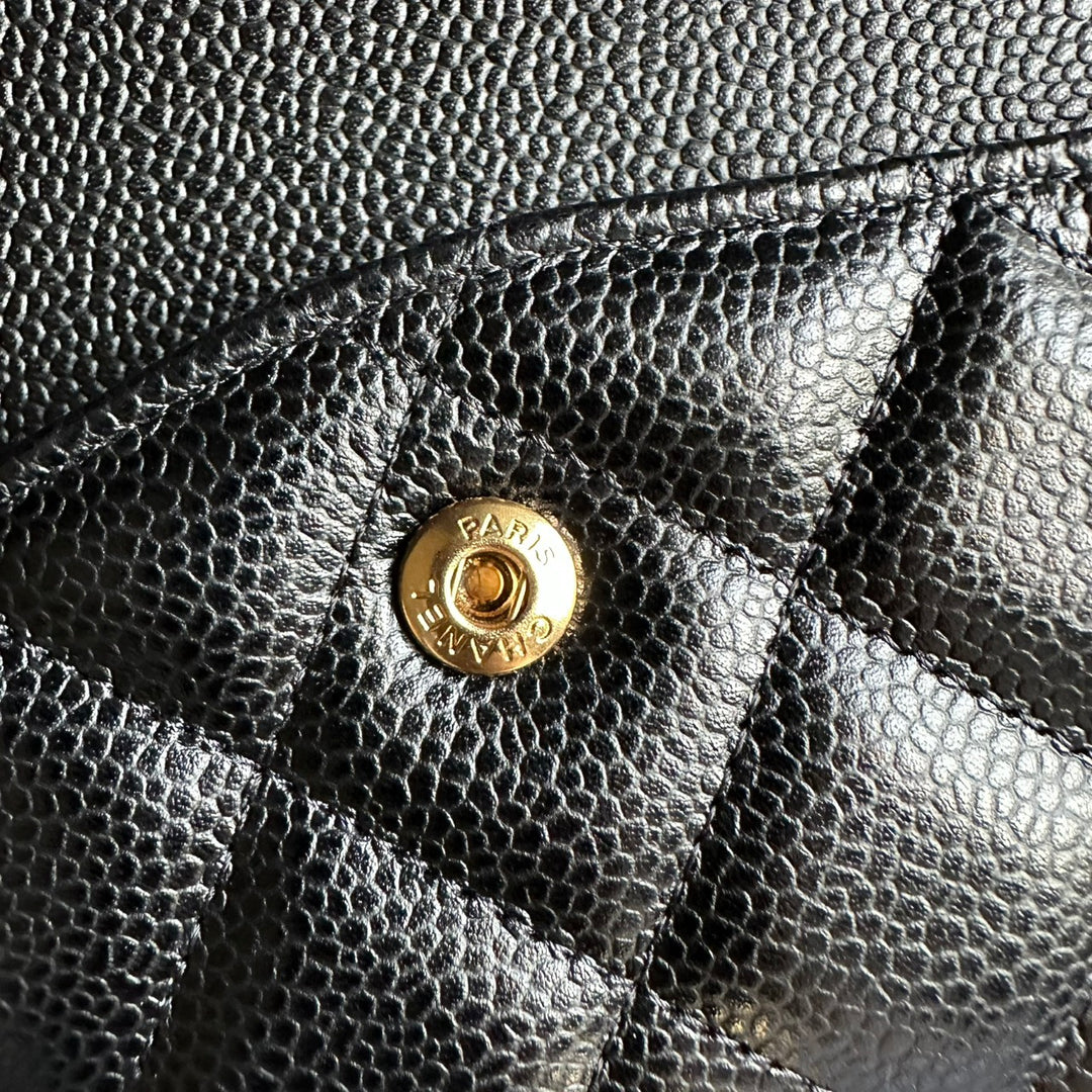 CHANEL series 159 2011/2012 Black Caviar GHW Jumbo Classic Timeless Double Flap Bag