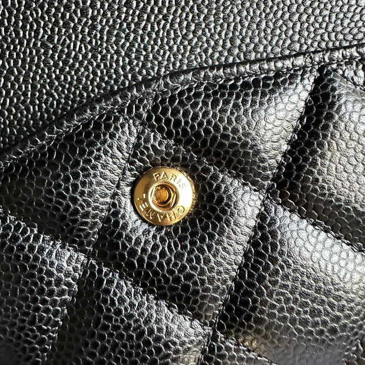 CHANEL series 159 2011/2012 Black Caviar GHW Jumbo Classic Timeless Double Flap Bag