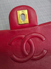 Load image into Gallery viewer, Chanel series 1 Red Lambskin 24K GHW Vintage Classic Mini Flap Bag
