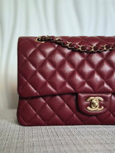 Load image into Gallery viewer, CHANEL 19B collection Series 28 Burgundy Caviar LGHW Medium Timeless Classic Double Flap Bag 11.12
