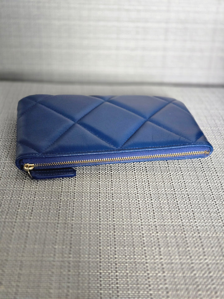 Chanel series 29 Blue goatskin GHW Small O Case/Pouch 8 inches