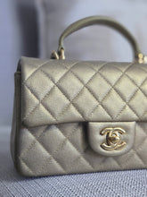 Load image into Gallery viewer, Chanel series 31 21S Gold Caviar GHW Mini Rectangular Top Handle Flap Bag
