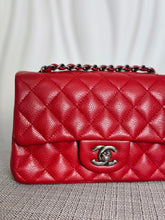 Load image into Gallery viewer, CHANEL series 21 Red lipstick caviar Ruthenium Hardware Mini Rectangular Flap Bag 2015 15B collection
