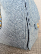 Load image into Gallery viewer, Chanel 25 Size Medium from 25S Collection in Light Denim Aged GHW with detachable pouch
