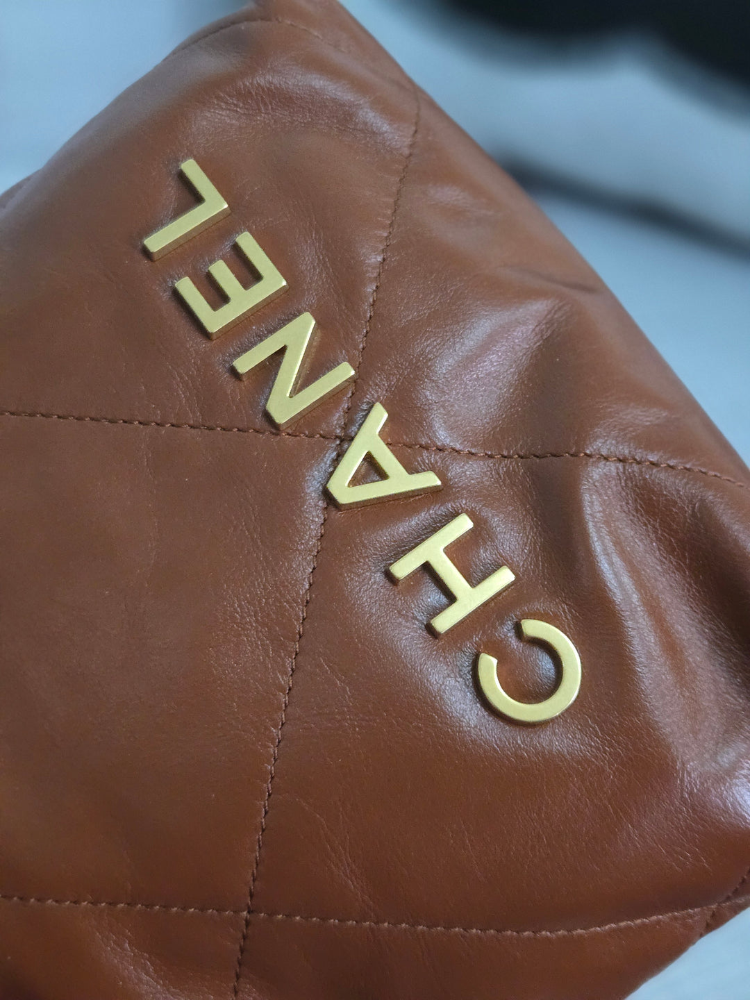 Chanel 23A 2023 Fall/Winter Collection Brown Lambskin Mini 22 Bag