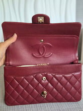 Load image into Gallery viewer, CHANEL 19B collection Series 28 Burgundy Caviar LGHW Medium Timeless Classic Double Flap Bag 11.12
