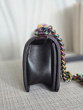 Load image into Gallery viewer, CHANEL series 21 16C Collection Iridescent Purple Calf skin Mermaid rainbow hardware SMALL Le Boy Flap Bag
