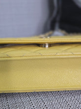 Load image into Gallery viewer, Chanel series 30 2020 Yellow Caviar LGHW Classic Wallet on chain (WOC)
