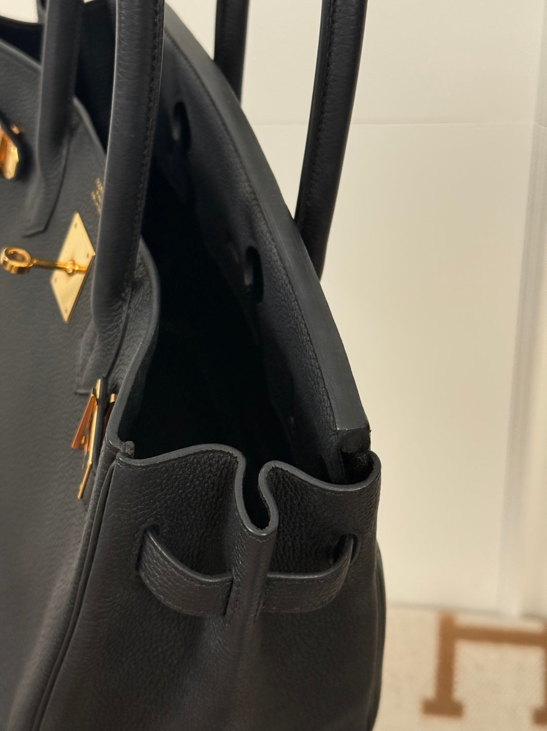 Hermes Noir/Black Togo Leather RGHW Rose gold hardware Birkin 30 Stamp Z 2021