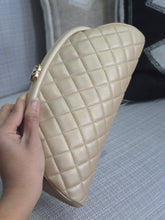 Load image into Gallery viewer, Chanel Series 16 2012 Pearly Gold Lambskin with GHW Classic Clutch
