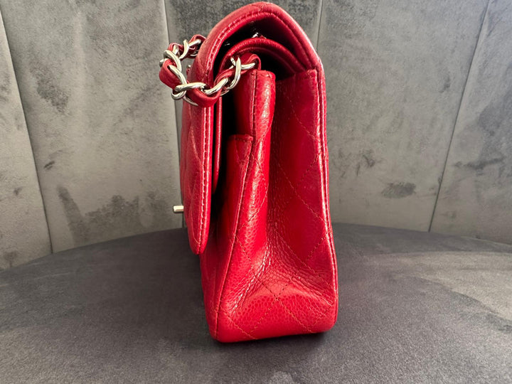 CHANEL 12A series 16 2012 Red Caviar SHW Medium Timeless ML Classic Double Flap Bag