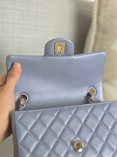 Load image into Gallery viewer, Chanel 22B Iridescent Light purple lambskin champagne GHW Mini Rectangular Flap Bag
