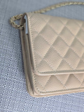 Load image into Gallery viewer, Chanel Beige Clair Caviar GHW Classic Wallet on Chain (WOC)
