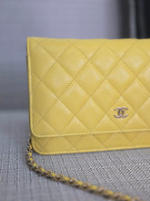 Load image into Gallery viewer, Chanel series 30 2020 Yellow Caviar LGHW Classic Wallet on chain (WOC)

