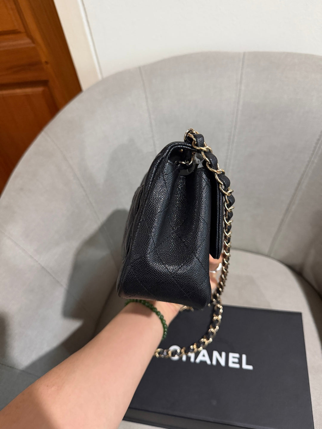 CHANEL series 23 17C Black Caviar LGHW Square mini flap bag with edge stitchings RARE combo 2016/2017