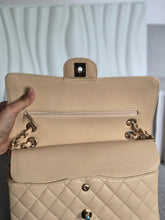 Load image into Gallery viewer, CHANEL series 15 2011/2012 Beige Clair Caviar GHW Medium ML Timeless Classic Double Flap Bag
