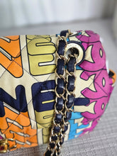 Load image into Gallery viewer, CHANEL 21K Collection 2021 Multicolor Rainbow Quilted Satin Medium Flap Bag LGHW

