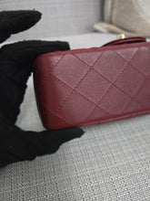 Load image into Gallery viewer, Chanel 23S 2023 Spring/Summer Collection Burgundy Lambskin Classic Mini Rectangular Flap Bag with Champagne GHW
