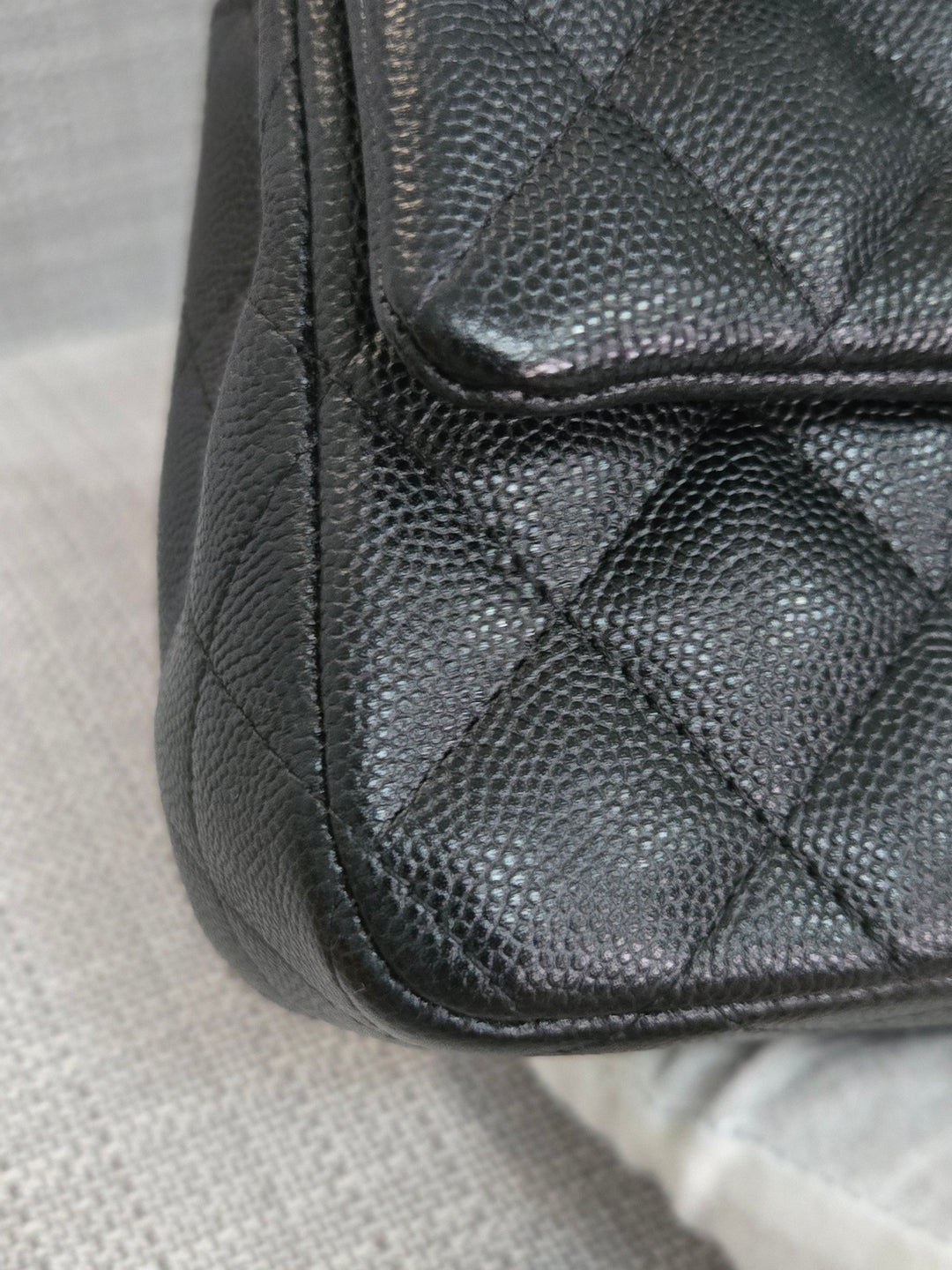 Chanel series 26 18B Collection Black Caviar Classic Mini Rectangular Flap Bag with champagne GHW
