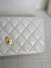 Load image into Gallery viewer, CHANEL 21A light Grey Lambskin Aged GHW Mini Rectangular Flap Bag with Top Handle
