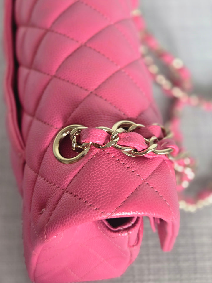 Chanel series 27 19C Collection Barbie Pink Caviar LGHW Medium ML Timeless Classic Double Flap Bag