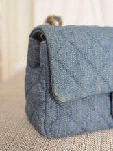 Load image into Gallery viewer, CHANEL 23C 2022/2023 Cruise collection Denim Pearl Crush Adjustable Chain Mini Rectangular Flap Bag with Aged GHW
