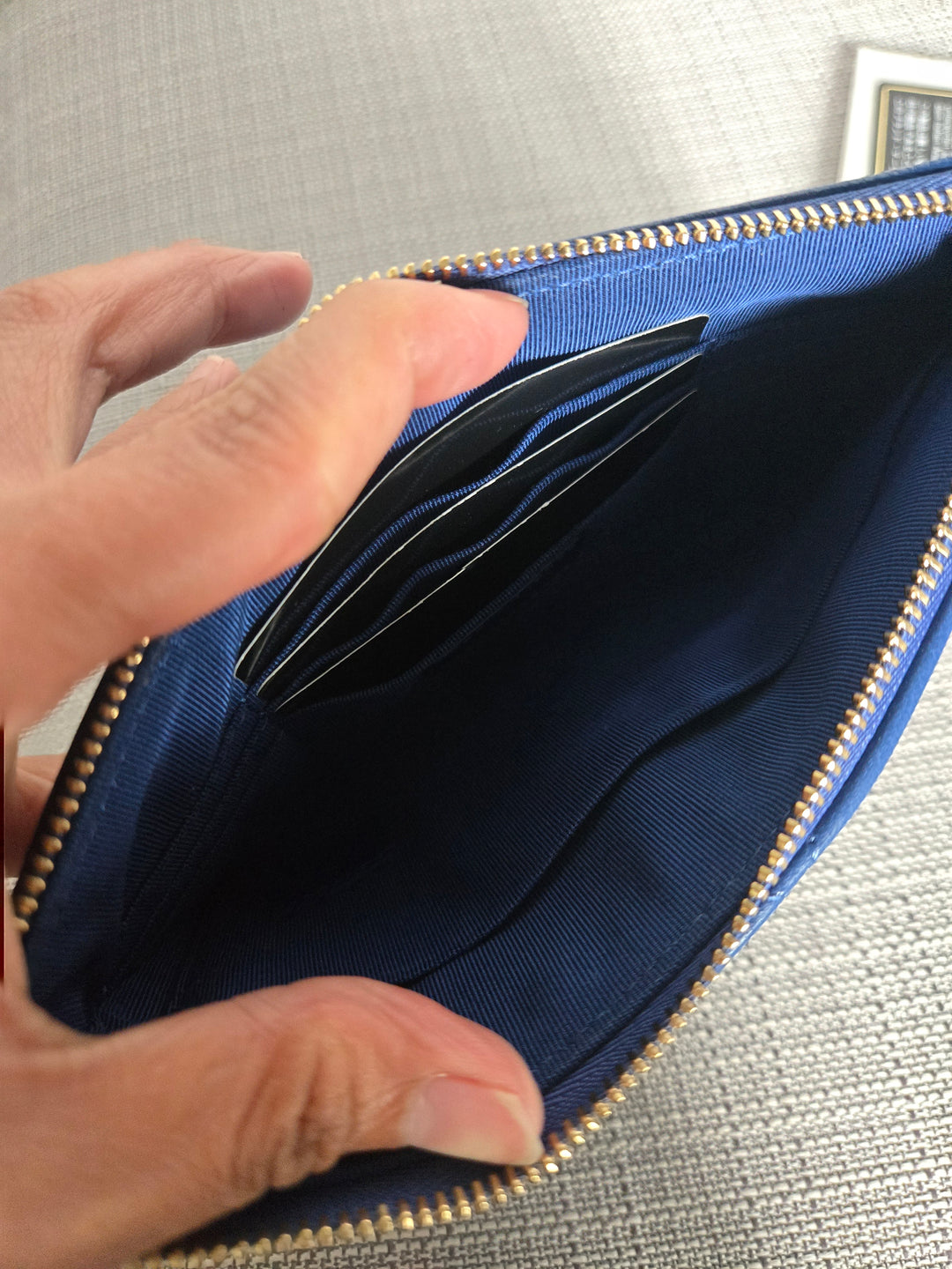 Chanel series 29 Blue goatskin GHW Small O Case/Pouch 8 inches