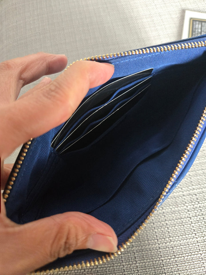 Chanel series 29 Blue goatskin GHW Small O Case/Pouch 8 inches