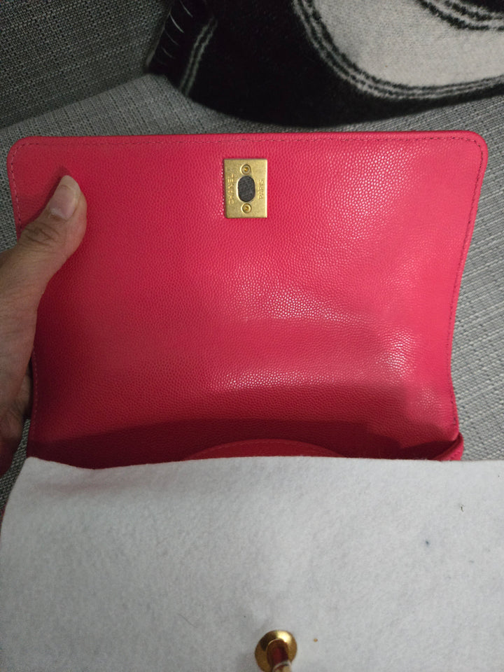 Chanel 23P 2023 Pre Spring/Summer Collection Pink Caviar Aged GHW Coco Handle with Detachable Strap and enchained handle size Small