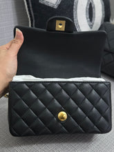 Load image into Gallery viewer, Chanel Black Lambskin GHW Top Handle Mini Rectangular Flap Bag
