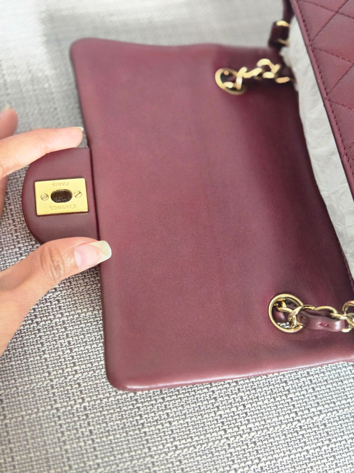 Chanel series 21 2015 15B Collection Burgundy Lambskin GHW Mini Rectangular Flap Bag