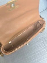 Load image into Gallery viewer, Chanel 19 in 22A/K collection Caramel Brown Lambskin with mixed HW Flap Bag size Small 26 cms

