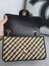 Load image into Gallery viewer, Chanel series 31 21P 2021 Pre spring/summer collection Raffia Black/Beige Mini Rectangular Flap Bag
