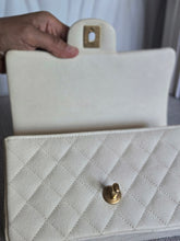 Load image into Gallery viewer, CHANEL 21S Series 31 White Caviar Aged GHW Top Handle Mini Rectangular Flap Bag
