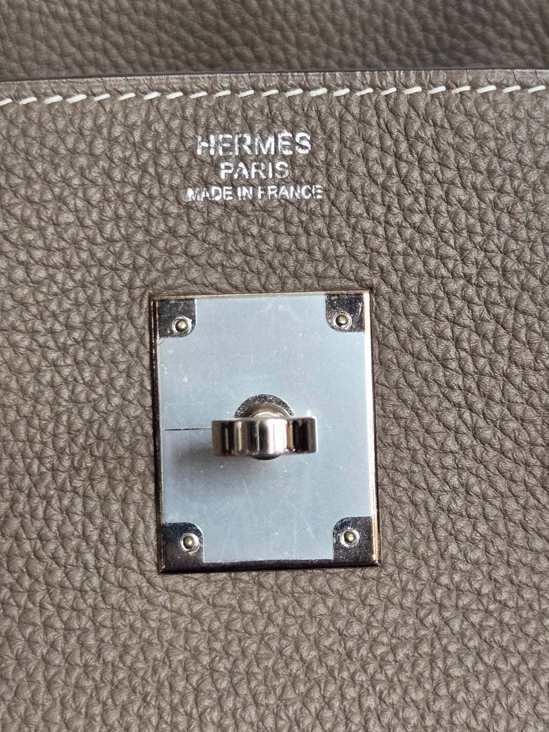 Hermes Etoupe Taupe Togo Leather PHW Birkin 30 Stamp C 2018