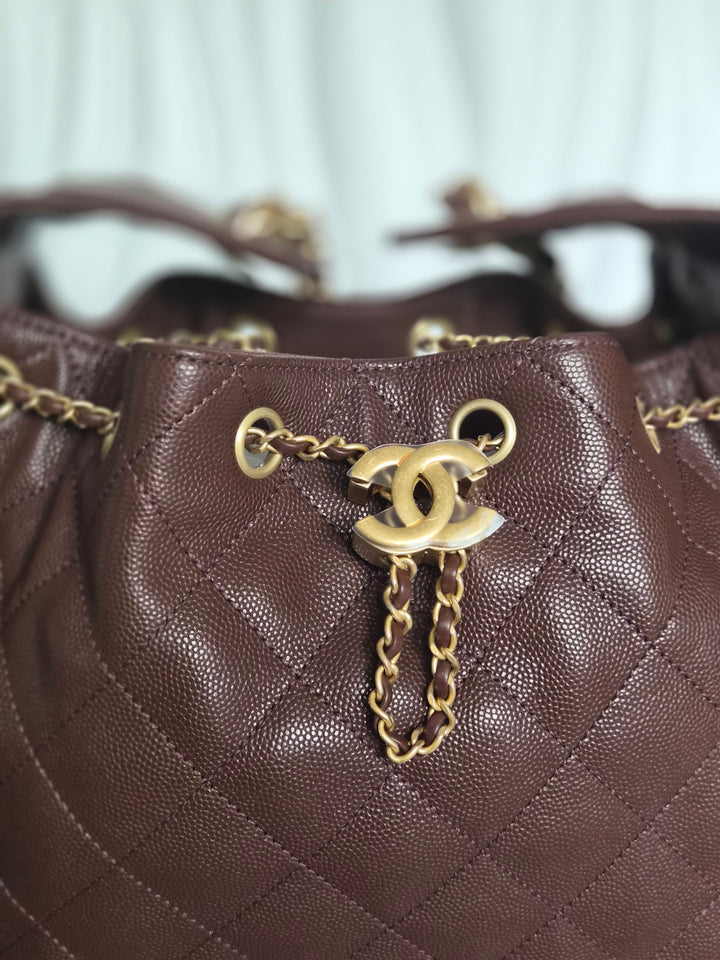 CHANEL 25K Collection Brown Caviar Aged GHW 25 Hobo Bag size SMALL
