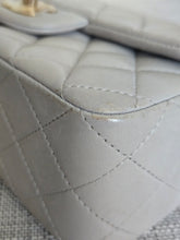 Load image into Gallery viewer, CHANEL 21A light Grey Lambskin Aged GHW Mini Rectangular Flap Bag with Top Handle
