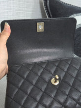 Load image into Gallery viewer, Chanel Black Caviar Champagne GHW Coco Handle Flap Bag size Small with Detachable Strap
