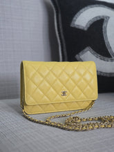 Load image into Gallery viewer, Chanel series 30 2020 Yellow Caviar LGHW Classic Wallet on chain (WOC)
