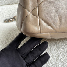 Load image into Gallery viewer, CHANEL 19 size Small in 21S collection 2021 Dark Beige Cappuccino Latte Lambskin Mixed HW Flap Bag
